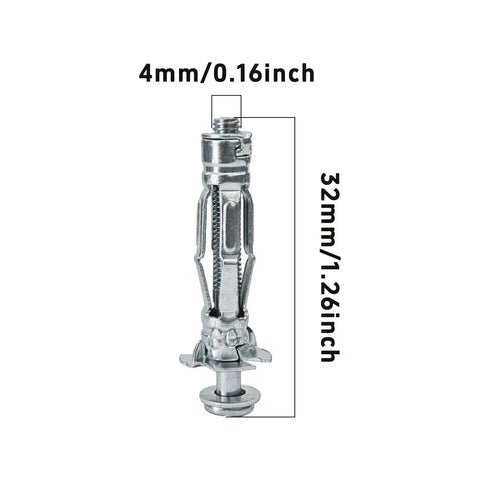 15 Pcs M4x32mm Heavy Duty Zinc Plated Steel Molly Bolt Hollow Drive Wall Anchors Screws For Drywall Plaster And Tile Ideal