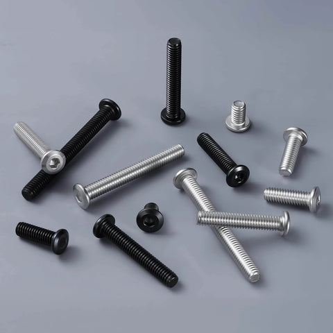 Heavy Duty 1/4-20 x 2-1/2 Inch Flat Head Hex Socket Cap Screws Bolts, 20 Pack, 304 Stainless Steel 18-8, Black Zinc Finish