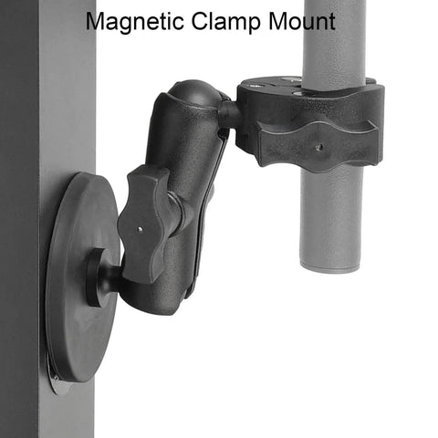 Dope Motorcycle Handlebar Magnetic Mount Kit For Action Cameras With 1/4 Inch Thread 360 Degree Rotating Ball Head Clamp Durable GoPro And Insta360 Mounts Works With X3 X4 X5 And GoPro Hero 13 12 11 10 9 8 installed on handlebar