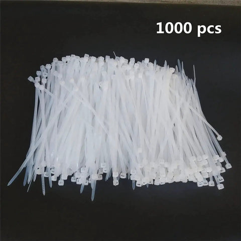 1000 Count 4 Inch Heavy Duty Cable Zip Ties, Premium Nylon Self Locking Wire Ties, 18 Lbs Tensile Strength, UV Resistant White Nylon Tie Straps