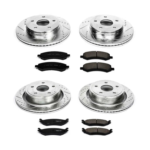 PowerStop brake kit with four drilled/slotted rotors and eight ceramic pads for Chrysler Aspen, Dodge Durango, Ram 1500