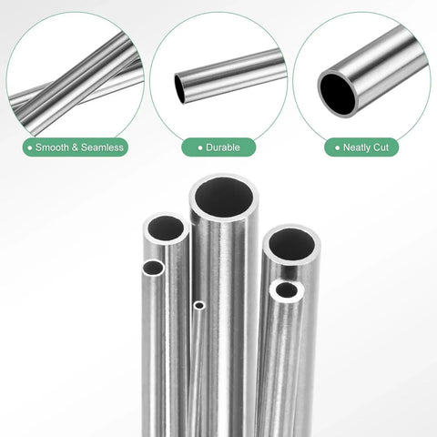 Pro Grade 304 Stainless Steel Tube Set, 300mm Length, Seamless, Six Diameters From 1mm To 6mm OD, Wall Thickness 0.15mm And 0.6mm