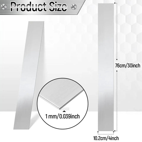 304 Stainless Steel Brushed Gap Filler Trim Strip 4 x 30 Inch Silver For Home Kitchen Projects, dimensions shown