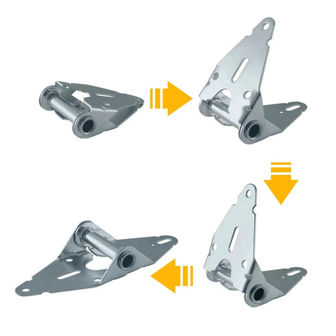4 Pack Heavy Duty Garage Door Hinges 14 Gauge Steel With Galvanized Finish Rust Proof Durable Replacement For Residential And Light Commercial Doors Easy To Install For Long Lasting Performance And Smooth Operation