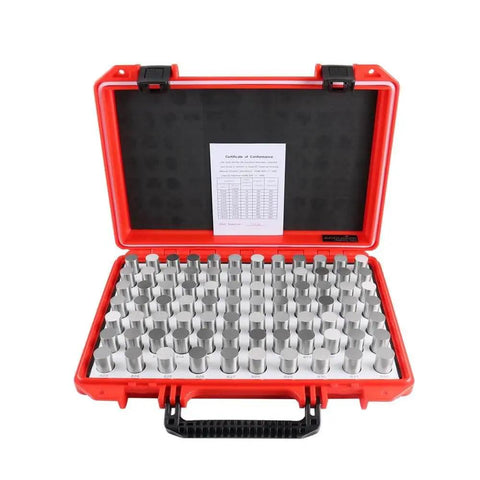 0.751 To 0.832 Inch Plug Pin Gauge Set in red case, 82-Piece Steel Minus Class ZZ Tolerance, M5 Negative, for precision machining