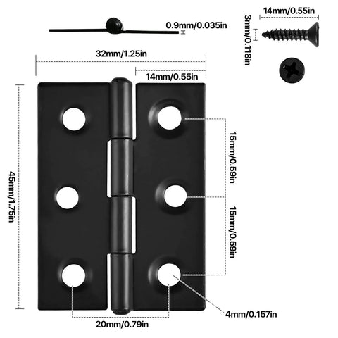 Two Inch Stainless Steel Folding Hinges For Wood Doors And Wooden Boxes Ideal For Small Crafts And Lightweight Projects Includes 108 Screws