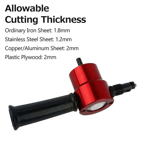 Beefy Heavy Duty Double Headed Metal Nibbler Cutter for Sheet Metal with cutting thickness specs, red finish