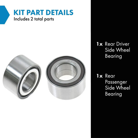 Rear Wheel Bearing Set For 2002-2006 Honda CR-V - Bolt-On No-Fuss OE Replacement Direct Fit, both rear bearings shown