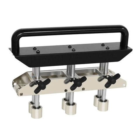 3 Station Roller Bender for Sheet Metal, adjustable 0 to 90 degree bending angles, heavy duty metalworking tool, front view