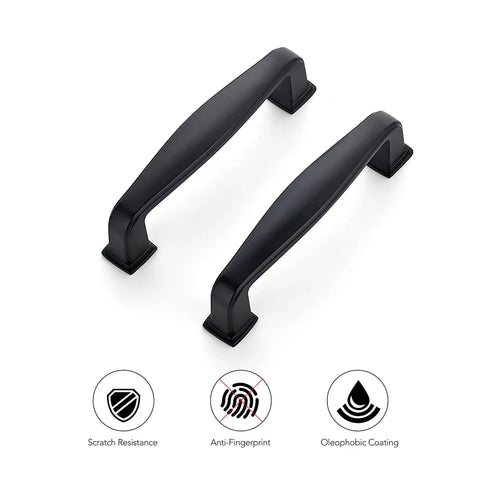 30 Pack Solid 3 Inch Cabinet Handles Matte Black Zinc Alloy Pulls with scratch resistance, anti-fingerprint, and oleophobic coating