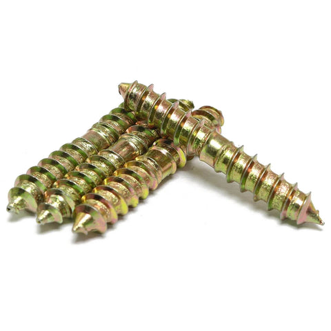 24 Pcs M6x40mm Double Ended Self Tapping Screws For Woodworking And DIY Furniture Projects, colorful zinc screws