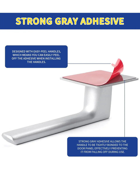 Close-up of Two Pack Stick On Door Handles 6 Inch Self Adhesive Cabinet Handles Gray With Easy Peel And Stick Installation