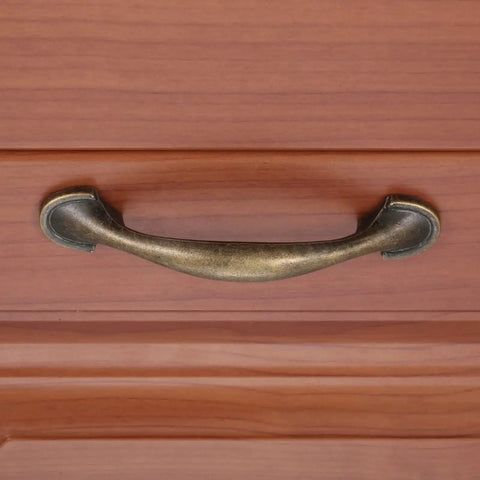 Antique Bronze Cabinet Pulls Set Of 4 Arch Style Kitchen Cabinet Handles Installed on Wooden Drawer