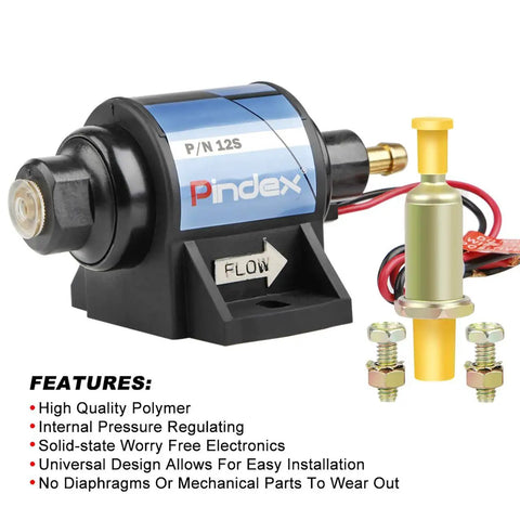 Universal Self Priming Fuel Pump For Cars And Trucks, Four To Seven Psi, Thirty Five GPH, Five Sixteenth Inch Inlet And Outlet