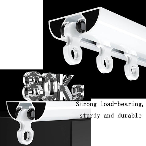 Ultra Thin Ceiling Mount Curtain Track System With Adjustable Length From 1.6 ft To 19.7 ft Sliding Room Divider Rail close-up view