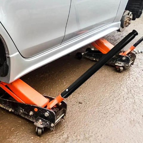 2 Pcs Floor Jack Handle Replacement Hydraulic Pole Lever For 3 Ton Floor Jack With Ergonomic Grip, lifting a car