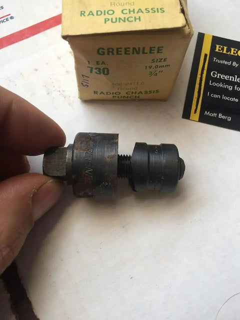 3/4 Inch Standard Knockout Punch Assembly with Die and Draw Stud for Battery, Hydraulic, Ratchet or Manual Drivers