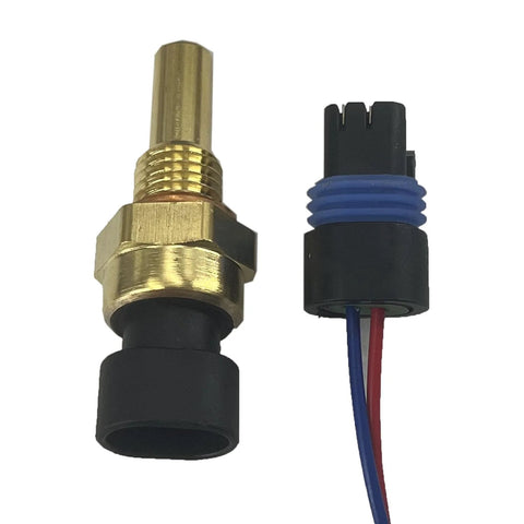 WEITARI engine coolant temperature sensor with pigtail; brass threaded sensor and blue rubber seal, 2 pieces