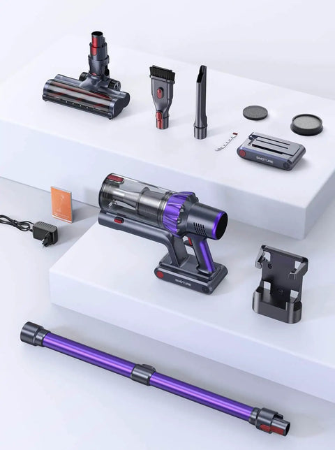 Dual Battery Cordless Vacuum Cleaner With 110 Minutes Run Time 45KPa Suction 550W Brushless Motor Auto Suction Adjustment components