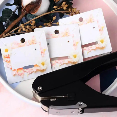 Oval Hole Puncher For Office Use 10 Sheet Capacity Adjustable Paper Depth Heavy Duty Metal Body With Positioning Scale