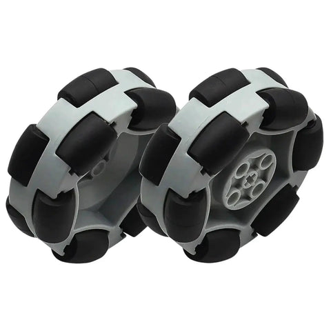 2.5 Inch Robot Wheel 65276 with Fulai 50mmtt Motor compatible with plastic omni wheel, dual wheel side view
