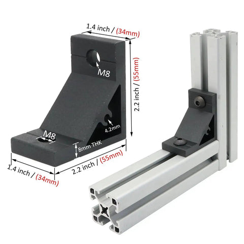 14 Piece 4040 Aluminum Extrusion Corner Brackets Set With 28 M8 T Slot Nuts And Bolts For 40 Series 4040 Extruded Aluminum T Slot Rails