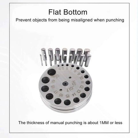 Pro Grade Disc Cutter Set For Jewelry Making 17 4 Steel Circle Punch Kit with flat base and multiple steel dies