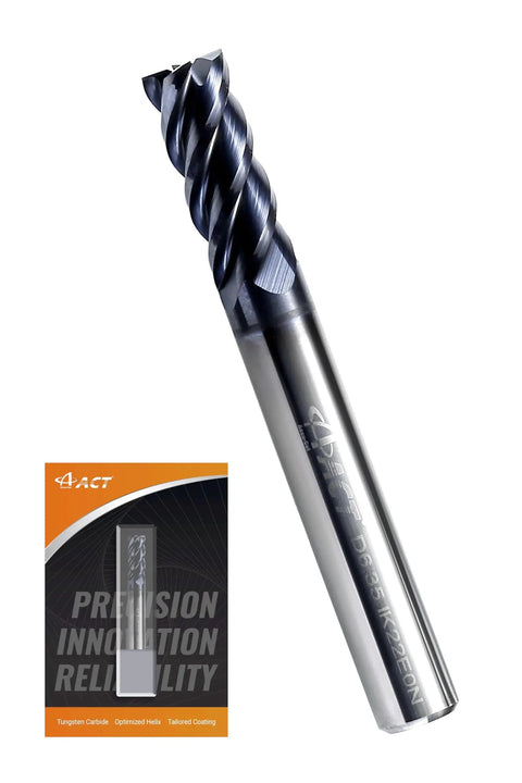 1/4 Inch Carbide Square End Mill, 4 Flute CNC Router Bit With AlTiN Coating For Steel And Alloys, Copper And Cast Iron, HRC 50