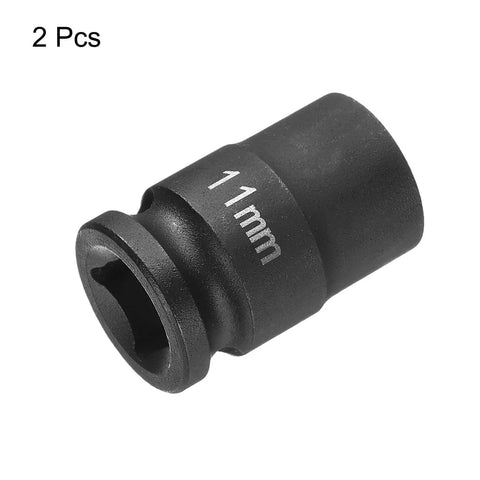 Two Piece Deep Impact Socket Set For Three Eighths Inch Square Drive And Eleven Millimeter Six Point Thirty Millimeter Long Flip