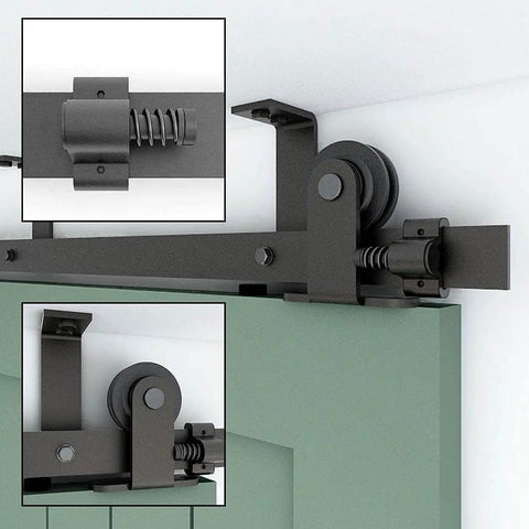 Heavy Duty 6.6 Ft Ceiling Mount Sliding Barn Door Hardware Kit Fits 40 Inch Wide Wooden Doors Easy To Install Smooth And Quiet Operation