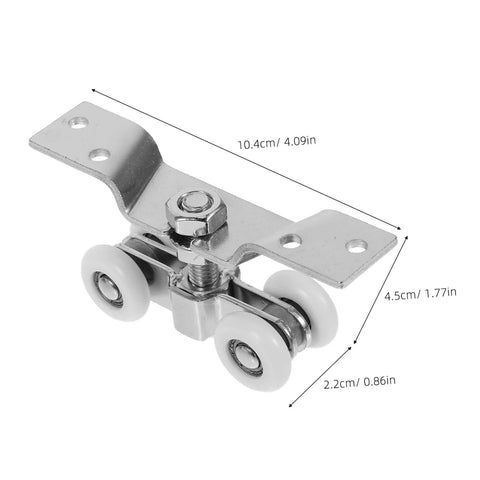 2 Pack Sliding Door Rollers Heavy Duty Stainless Steel Silent Nylon Wheels with dimensions for indoor outdoor track hardware.