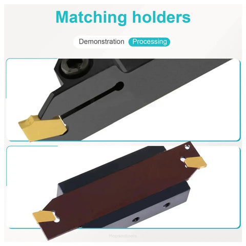 Self Grip Carbide Parting Inserts For CNC Lathe Boss Level Cut Off And Grooving In Steel 0.118 Inch Width with Holder