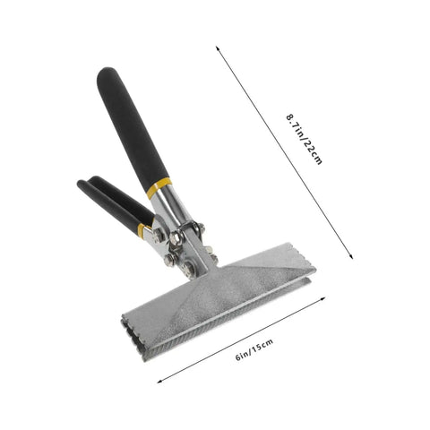 Duckbill Pliers Straight Jaw Sheet Metal Bender Tool with 6 inch span, ergonomic handle for bending, seaming, and flattening metal.