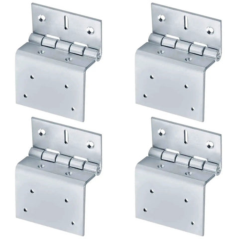 4 Inch Offset Door Hinges Built Tough Five Knuckle Partial Wrap Chest Hinge For 1 Inch Thick Doors, set of four electro-galvanized hinges