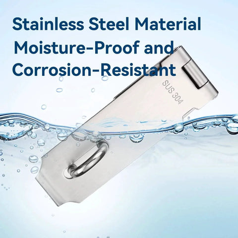 Image of Two Sets Of 5 Inch Padlock Hasp Latch Locks, Stainless Steel, corrosion-resistant, floating in clear water, highlighting durability.