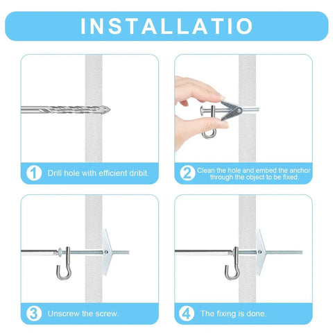Installation guide for 15 Pcs One Quarter Inch Heavy Duty Drywall Anchors And Screws Toggle Bolts Wing Nuts Hollow Wall Anchors