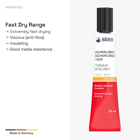 Fast Drying Blue Torque Sealant 20ml with Extension Tip and Roller, Non Running, Tamper Proof Indicator for Auto Shops