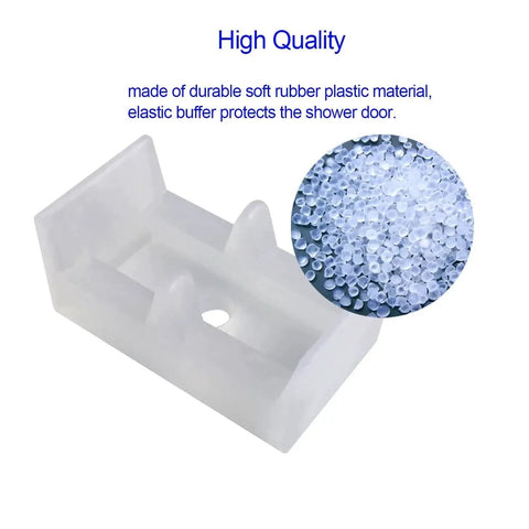 Clear Framed Sliding Shower Door Bumpers 2 Pack With Screws Elastic Plastic Rubber Stoppers For 1-3/8 Inch Frame Glass Shower Enclosures