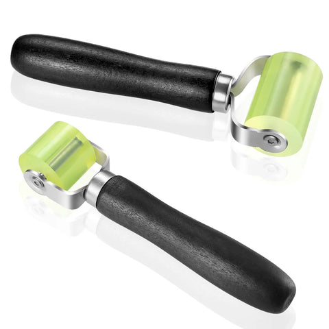Facmogu car sound deadening roller set with black handles and neon green rollers, two sizes