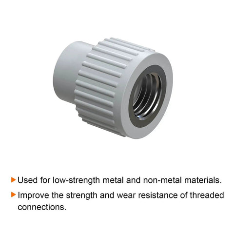 Close-up of coiled wire thread insert, Pack Of 20 M5 X 0.8 Helical Wire Thread Inserts In 304 Stainless Steel, for repairing stripped threads.