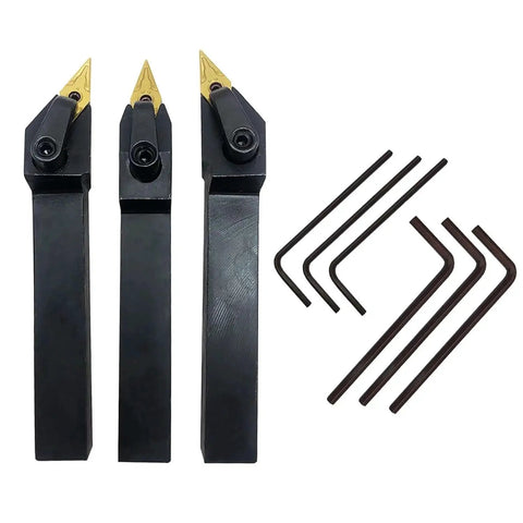 Three Pack Five Eighths Inch MVJNR MVJNL MVVNN Carbide Turning Tool Holder Set With VNMG Inserts VNMG331 for CNC Lathe