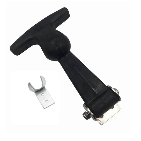 Heavy Duty 4.7 Inch Rubber Flexible T Handle Draw Latches Stainless Brackets black T-handle with metal bracket
