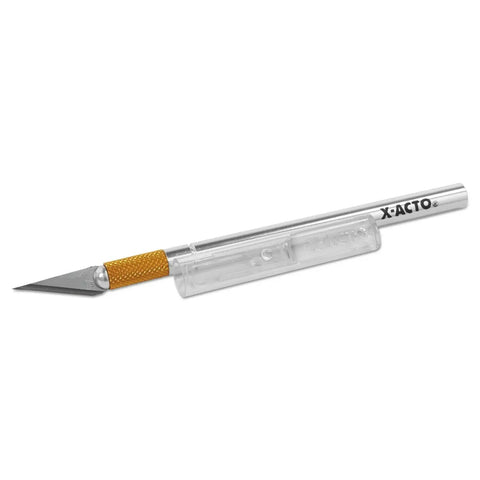 Precision Craft Knife With Aluminum Handle And Safety Cap From X ACTO Z Series For Delicate Trims And Fine Cuts Zirconium Nitride Coated Blade For Durability DIY Friendly For Paper Plastic Film Fabric Thin Metal And More.