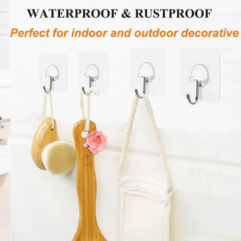 Heavy Duty Adhesive Hooks Up To 15 Lbs With 180 Degree Rotating Design Nail Free Wall Hangers holding bathroom items