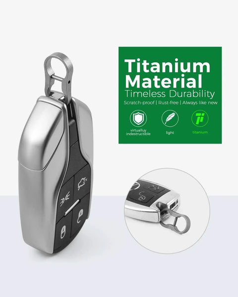 Titanium Alloy Car Key Chain Ring With Mini Key Shackle And Small Screwdriver For Narrow Hole Car Keys attached to car remote