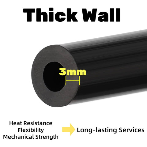 ZAVOOS thick-wall silicone vacuum hose, black automotive tubing with 3mm ID