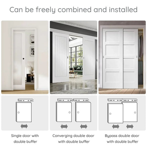 Soft Close Barn Door Slide Hardware Set With 59 Inch Track, Heavy Duty Pocket Door Kit Built Like A Tank, Single Door