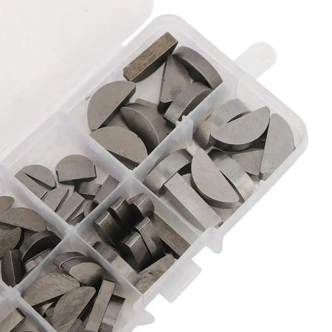 80 Piece Woodruff Key Set Stainless Steel Crankshaft Key Kit Semicircular Half Moon Key Assortment With Storage Box