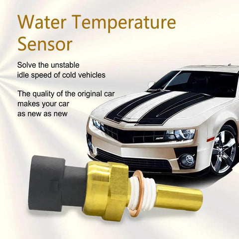 Engine Coolant Temperature Sensor Compatible With Chevy Cavalier Cobalt Equinox Express Silverado 1500 2500 HD 3500 GMC Sierra Pontiac G5 Saturn OEM Equivalent Replacement 12608814 2134333 15326388 19236568 product with car image background