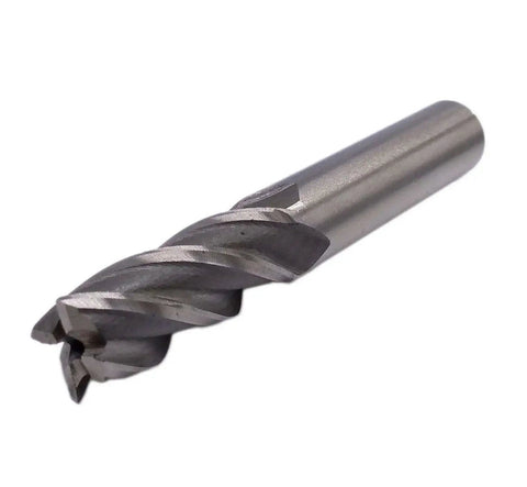1/2 Inch Four Flute HSS End Mill Cutter For Aluminum CNC Milling Bit, 1/2 Inch Shank, Flute Length 1-3/8 Inch, Total Length 3-3/8 Inch, High Speed Steel End Mill That Is A Real Workhorse For Precision Aluminum And Metalworking